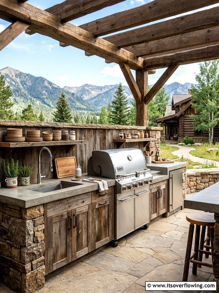 Rustic Outdoor Kitchen - 25 backyard ideas with rustic style
