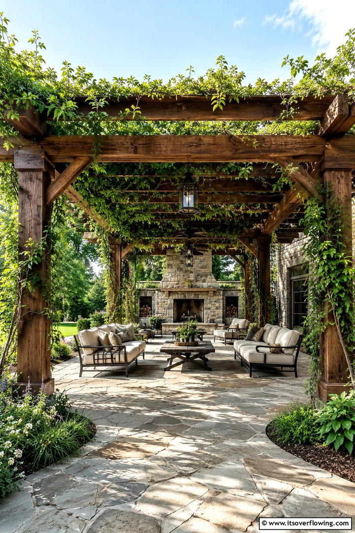 Rustic Pergola Design - 30 Rustic Patio Ideas for a Charming Outdoor Relaxation Spot