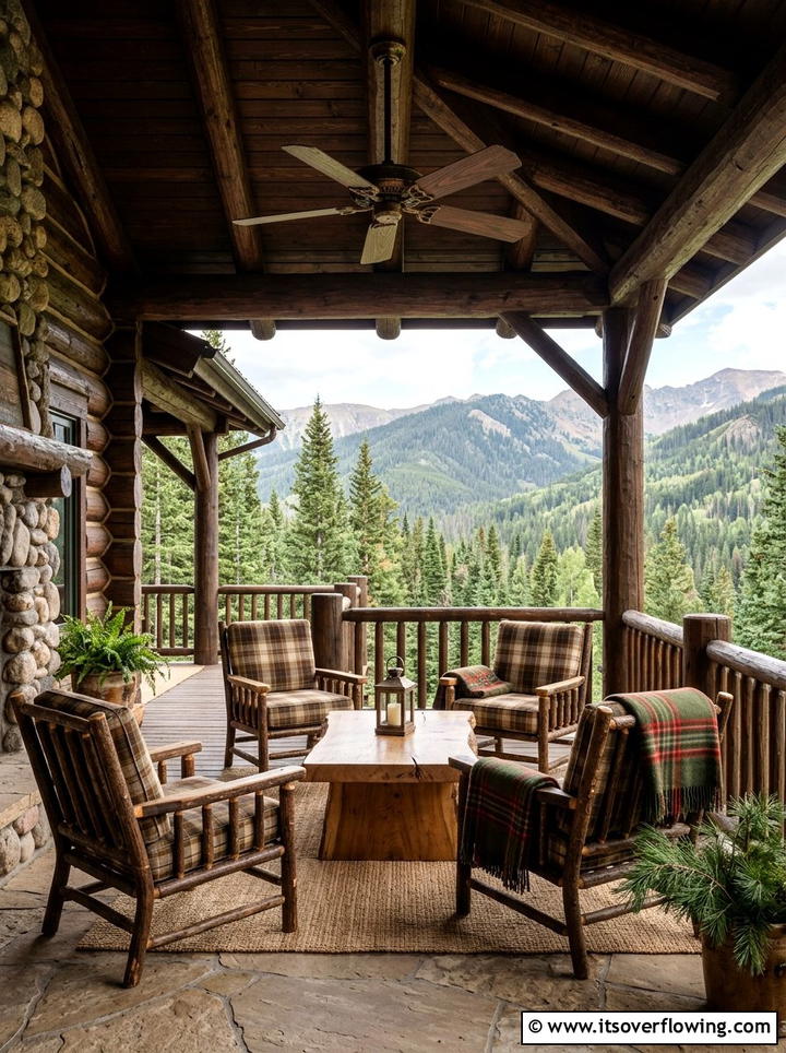 Rustic Porch - 25 front porch ideas with ceiling fan