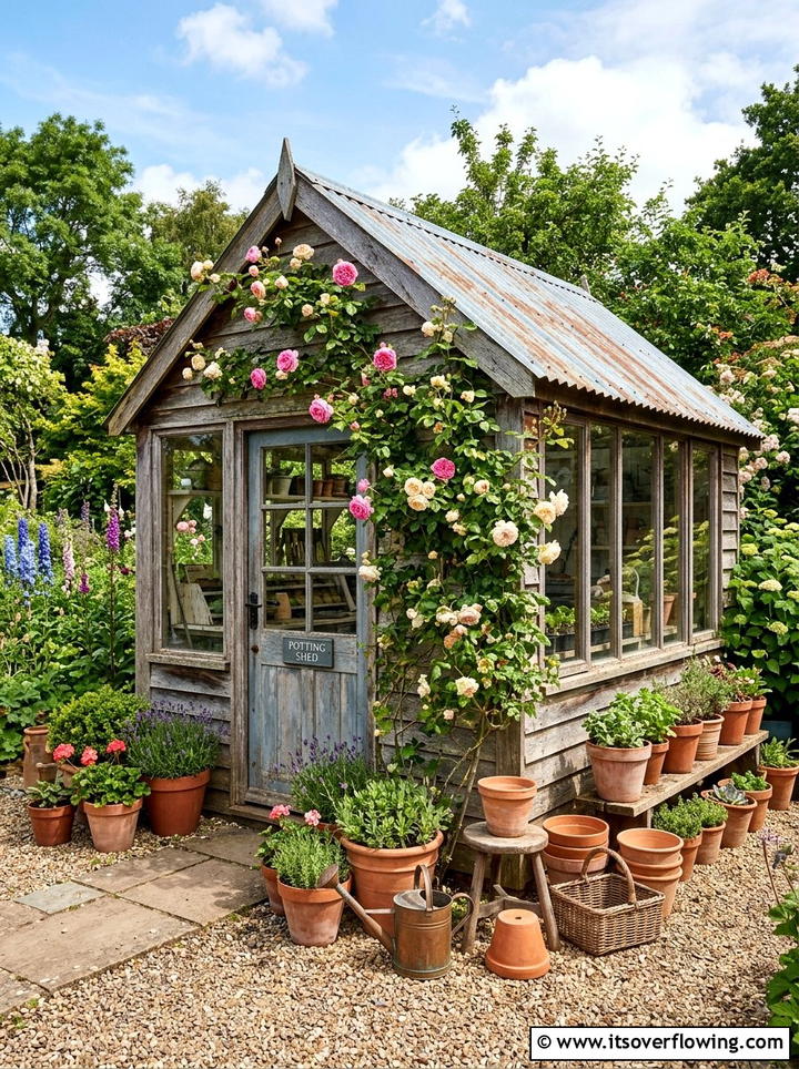 Rustic Potting Shed - 25 garden ideas for farmhouse homes