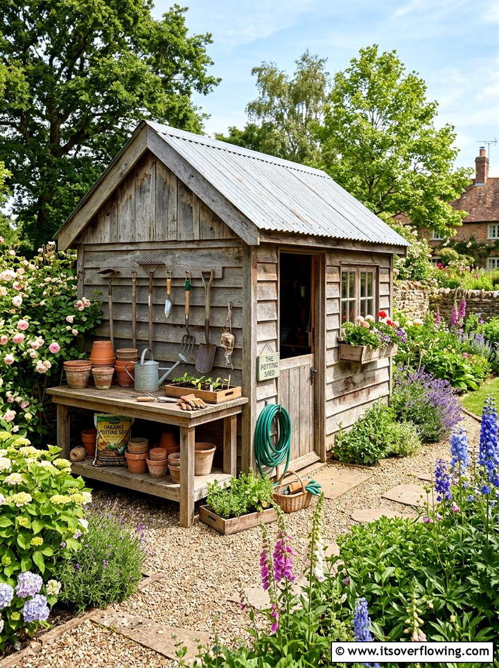 Rustic Potting Shed - 25 backyard ideas with rustic style