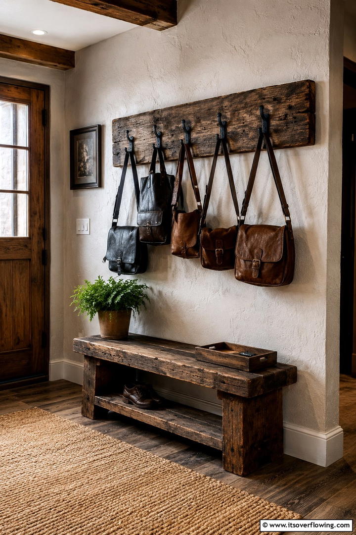 Rustic Purse Rack - 30 Practical Purse Storage Ideas to Organize Handbags