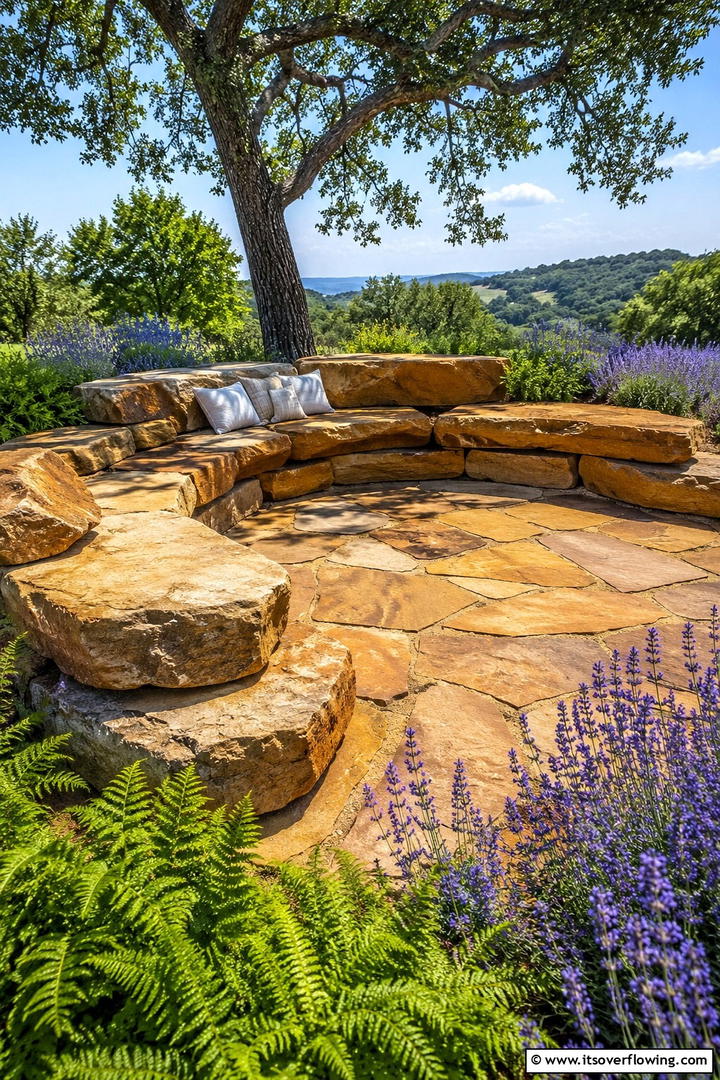 Rustic Rock Seating - 30 Stone Garden Ideas for Natural Outdoor Landscaping Designs