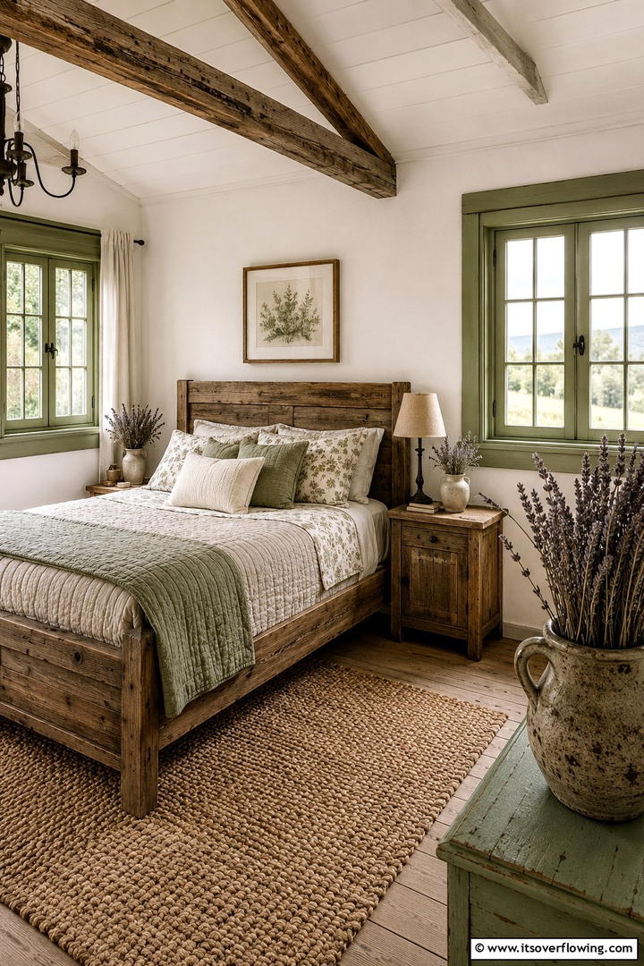 Rustic Sage Green Accents - 30 Sage Green Bedroom Ideas for Serene Modern Spaces