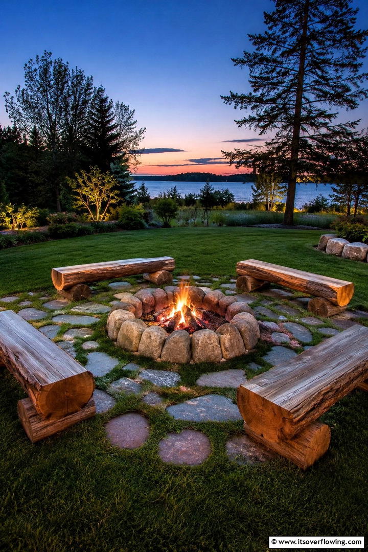 Rustic Stone Circle Fire Pit - 30 Rustic Fire Pit Ideas for Cozy Outdoor Gatherings