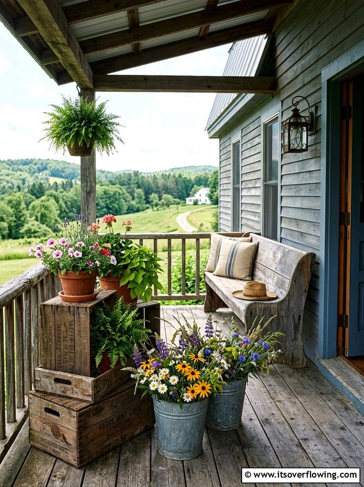 Rustic Summer Porch - 25 front porch ideas with summer decor