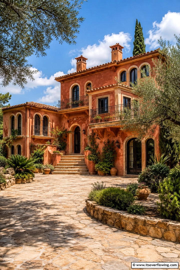 Rustic Terracotta Charm - 30 Stucco Color Ideas for Modern and Timeless Home Exteriors