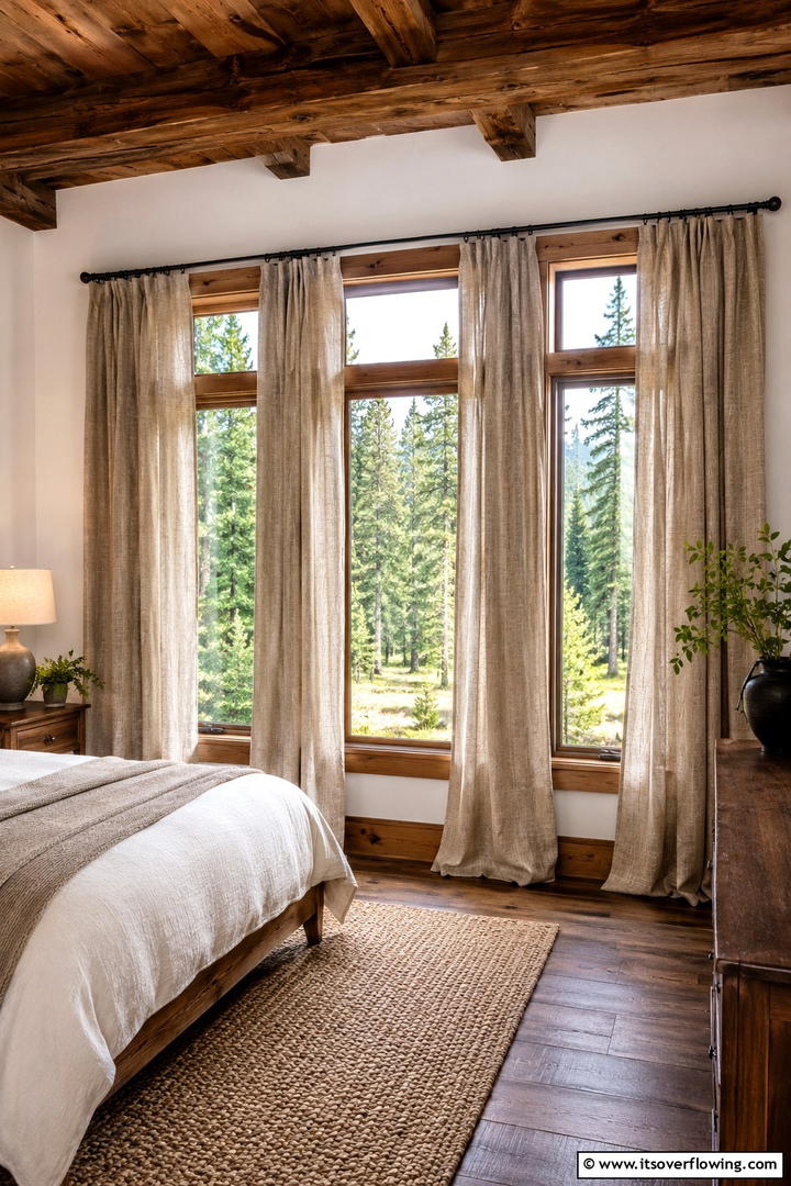 Rustic Window Treatments - 30 Rustic Bedroom Ideas to Create a Warm and Inviting Space