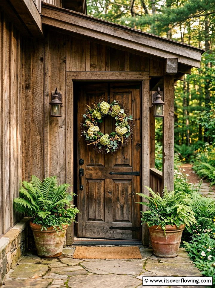 Rustic Wood Door Decor - 25 front porch decor ideas with hydrangea wreath
