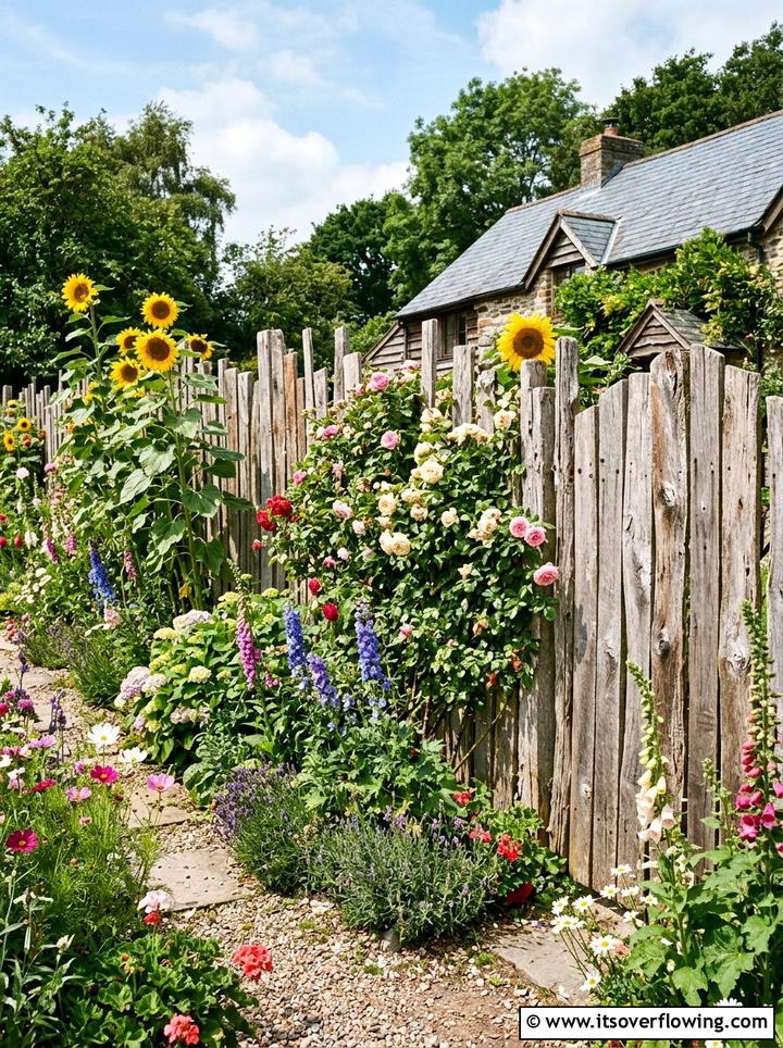 Rustic Wood Fence - 25 garden ideas with reclaimed wood