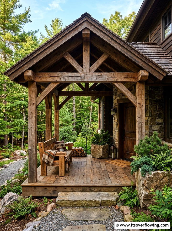 Rustic Wood Front Porch - 25 front porch ideas for open porch