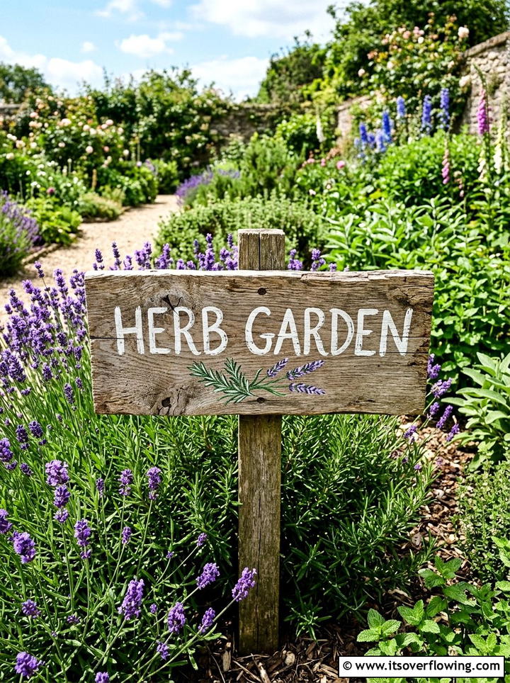 Rustic Wood Garden Sign - 25 backyard decorating ideas with reclaimed wood projects