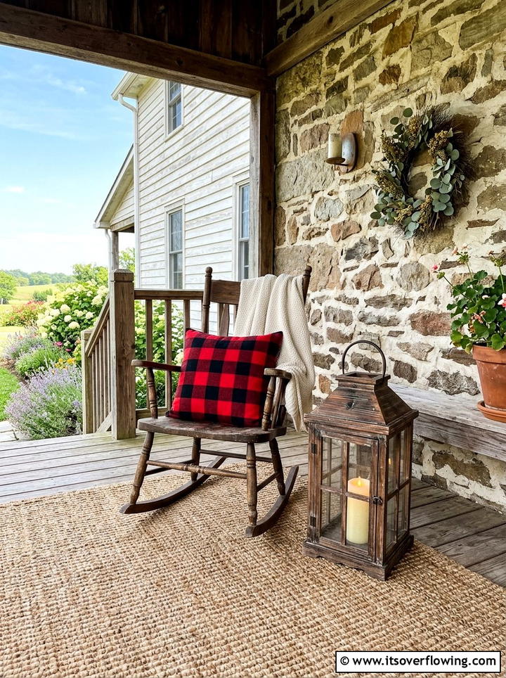 Rustic Wood Lantern - 25 front porch ideas with lanterns