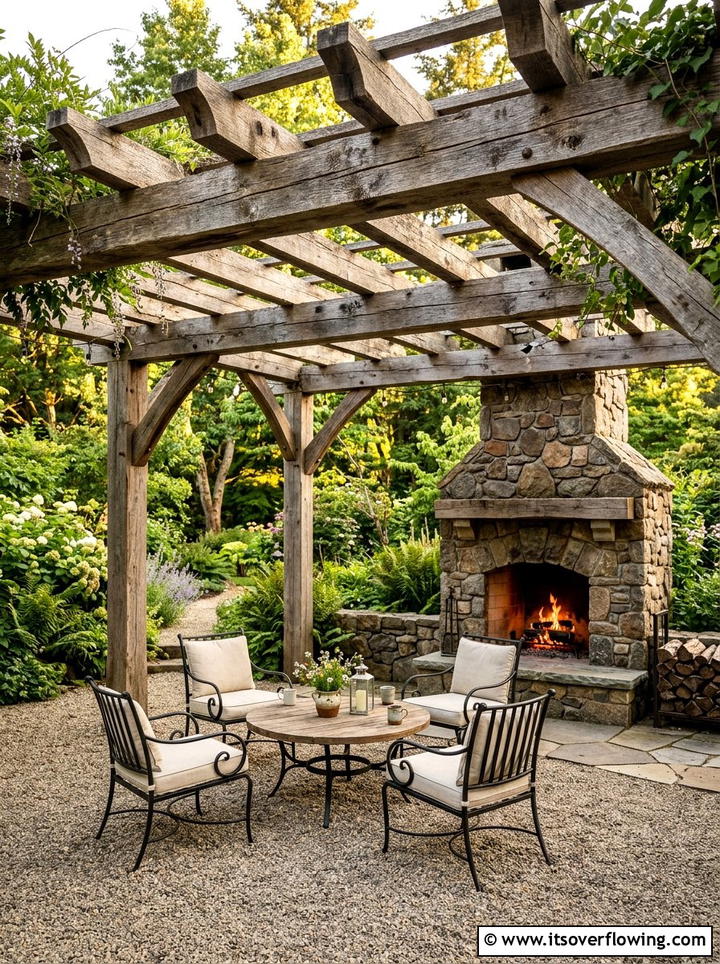 Rustic Wood Pergola - 25 backyard decorating ideas with pergola decor