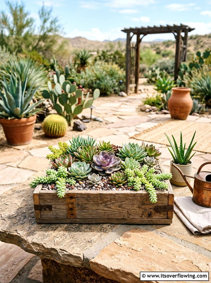 Rustic Wood Planter For Succulents - 25 creative garden ideas with reclaimed wood beds