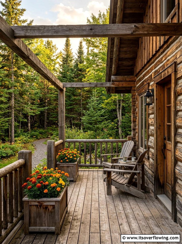 Rustic Wood Porch - 25 front porch ideas with matching planters
