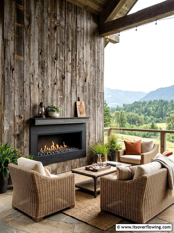 Rustic Wood Wall Paneling - 25 garden ideas with wall decor