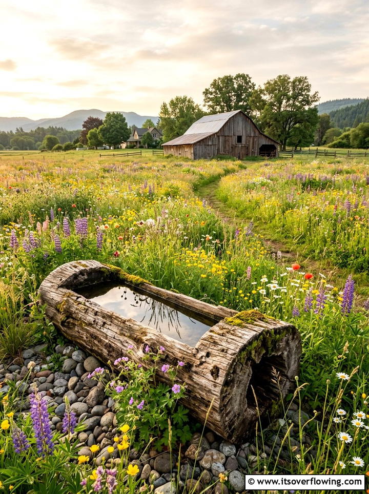 Rustic Wood Water Basin - 25 creative garden ideas with water bowls
