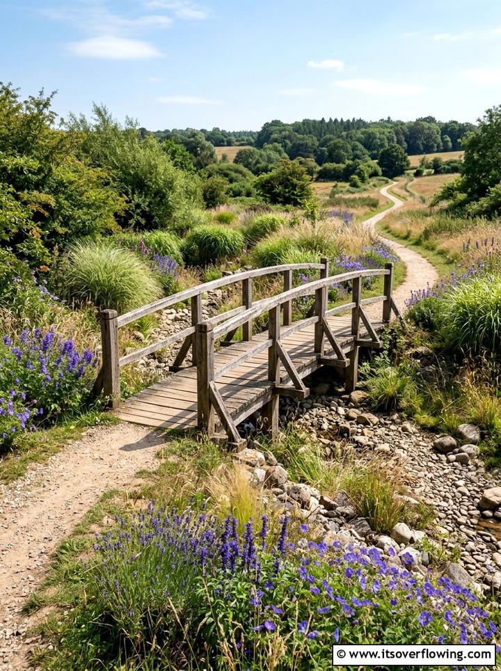 Rustic Wooden Bridge - 25 garden decor ideas for rustic gardens