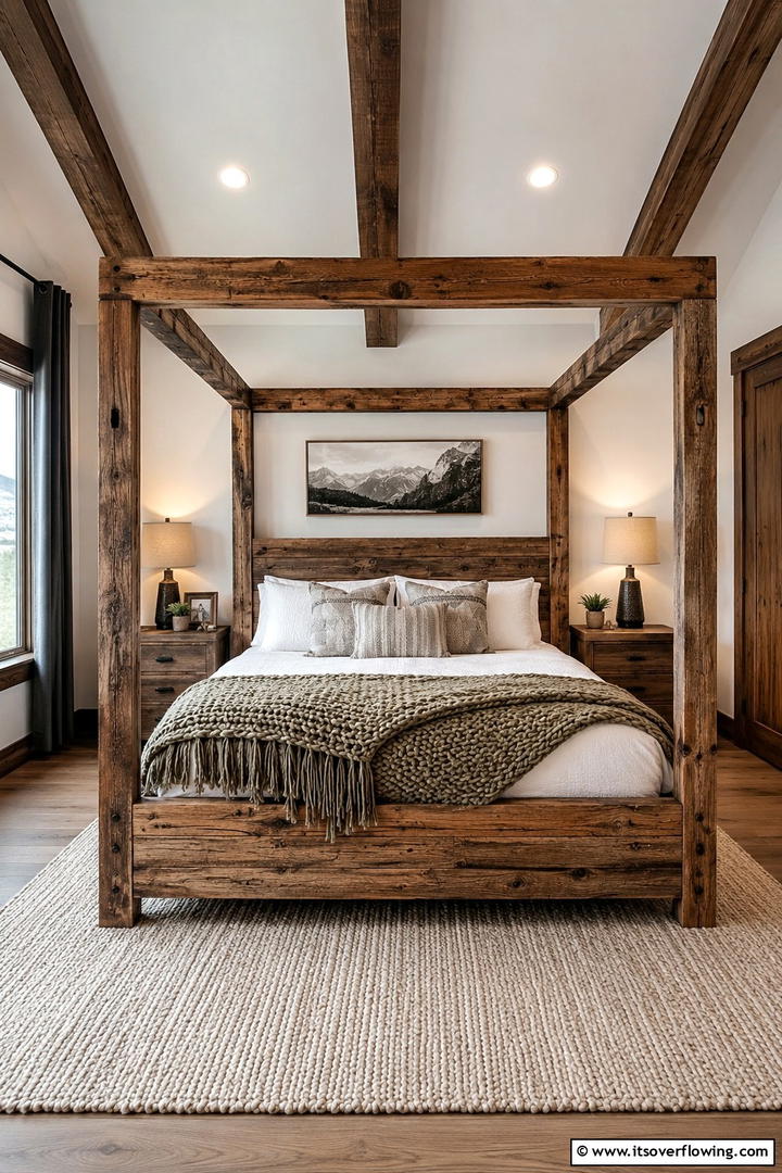 Rustic Wooden Canopy BedExact - 25 Stunning Canopy Bed Ideas for a Dreamy Bedroom