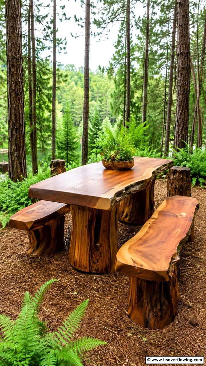 Rustic Wooden Furniture for Natural Charm - 20 Garden Furniture Ideas to Create a Beautiful Outdoor Space