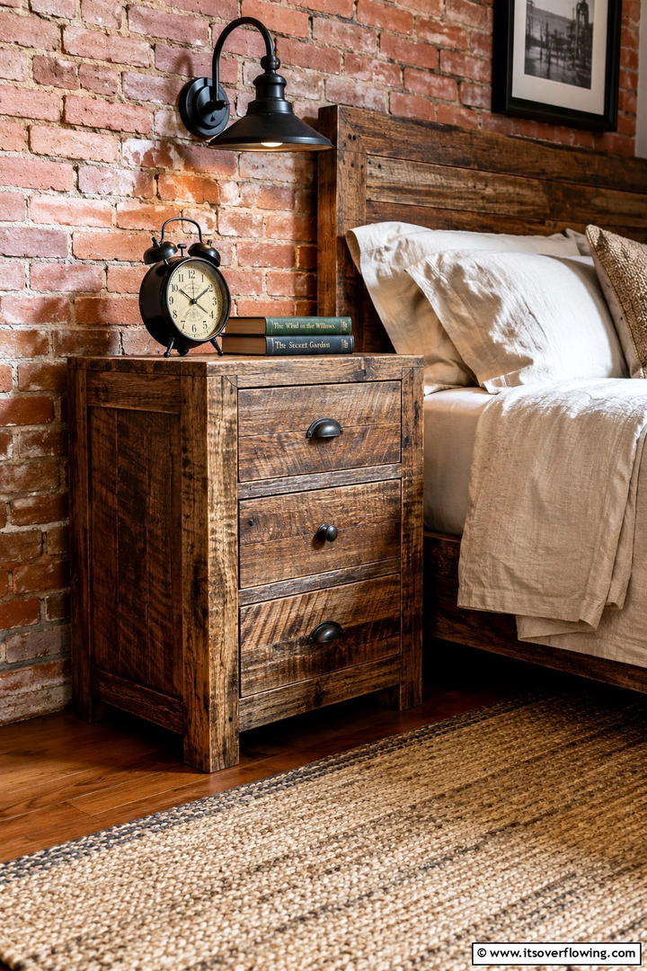 Rustic Wooden Nightstand - 30 Nightstand Decor Ideas to Enhance Your Bedroom Style