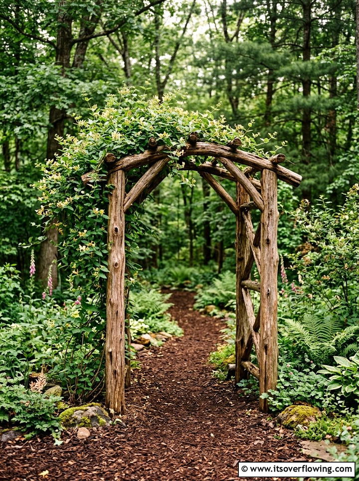 Rustic cedar garden arch - 25 garden decor ideas with garden arches