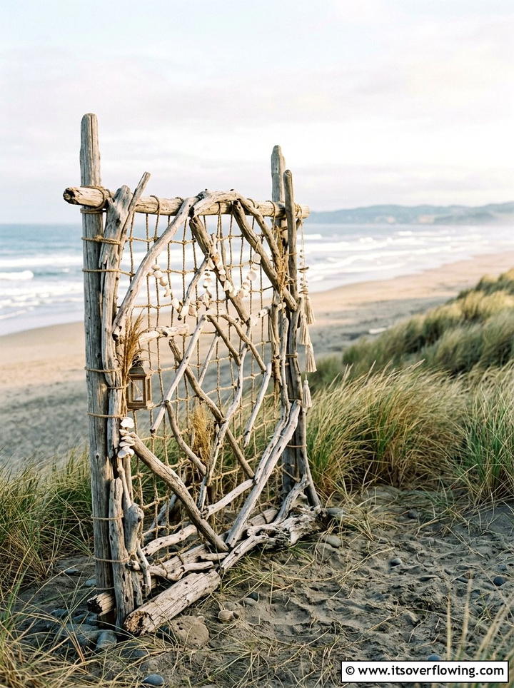 Rustic driftwood lattice - 25 backyard ideas with lattice wall