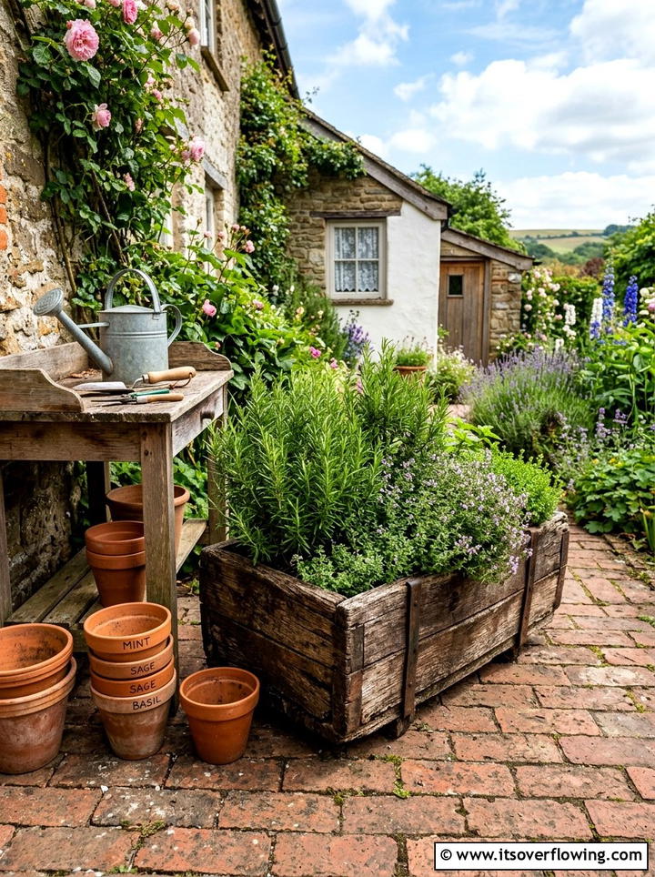 Rustic herb planter - 25 garden ideas with hypertufa planters