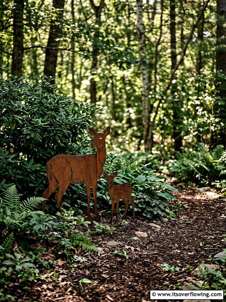 Rustic metal silhouette stake - 25 garden ideas with decorative stakes