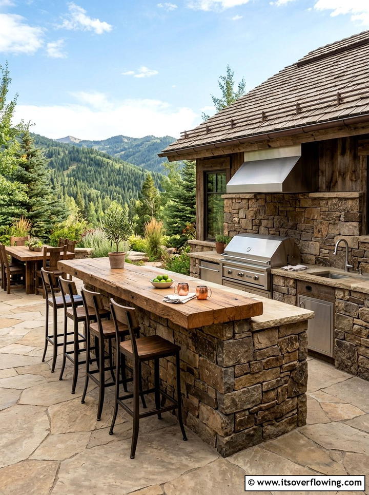 Rustic outdoor kitchen - 25 backyard decorating ideas with rustic accents