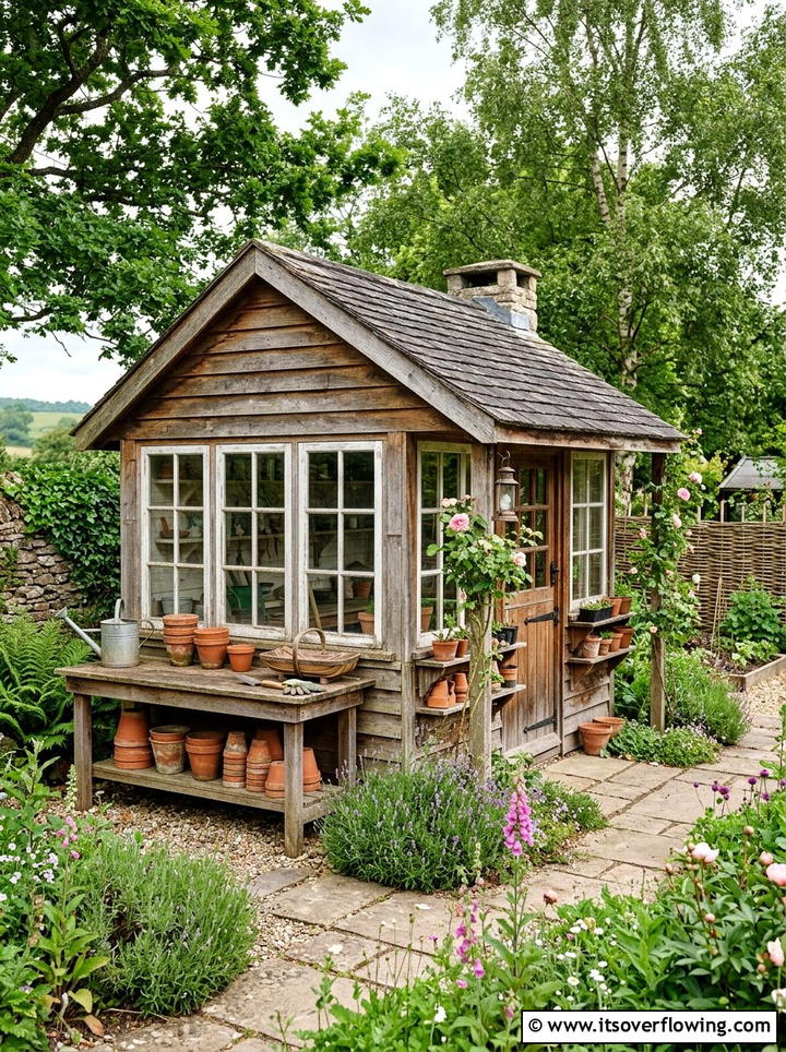 Rustic potting shed - 25 garden ideas for english style
