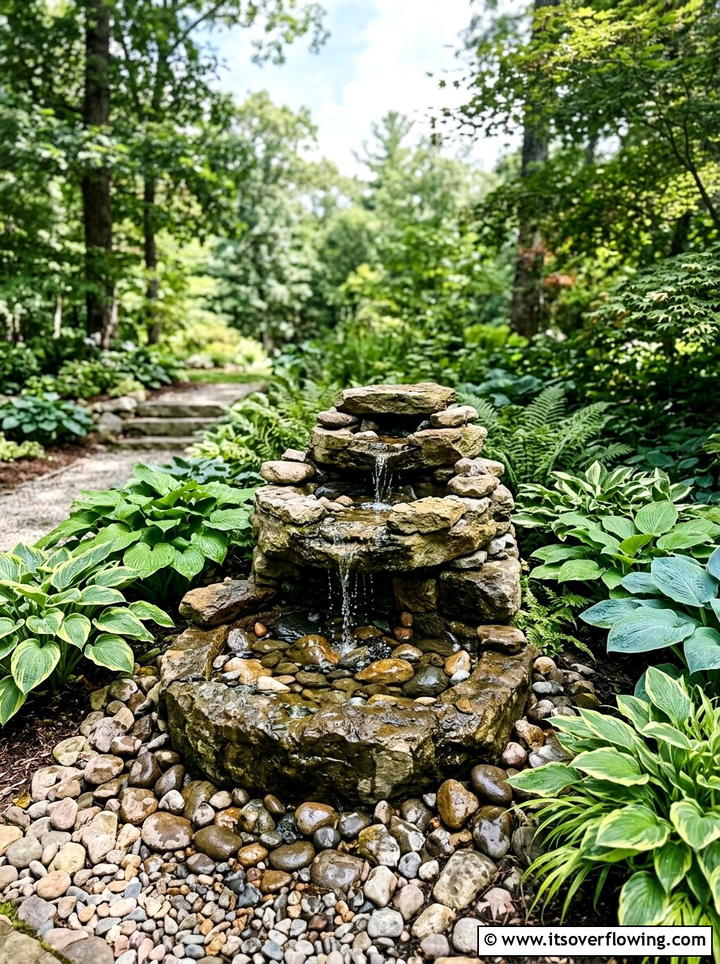 Rustic water fountain - 25 backyard decorating ideas with rustic accents