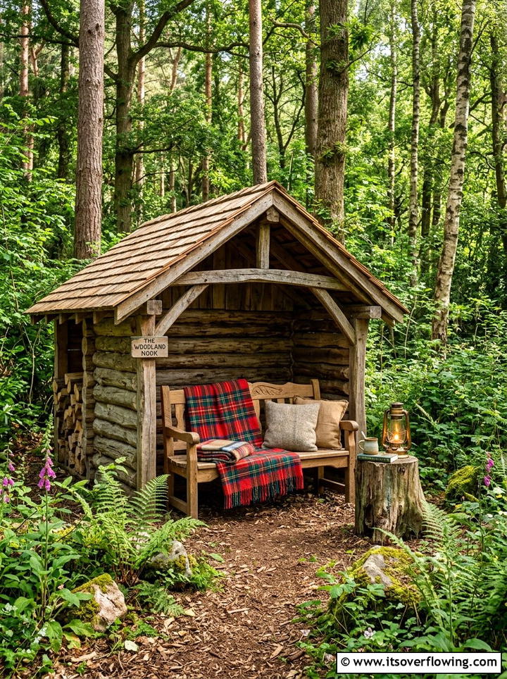 Rustic woodland cabin nook - 25 backyard ideas with reading nook