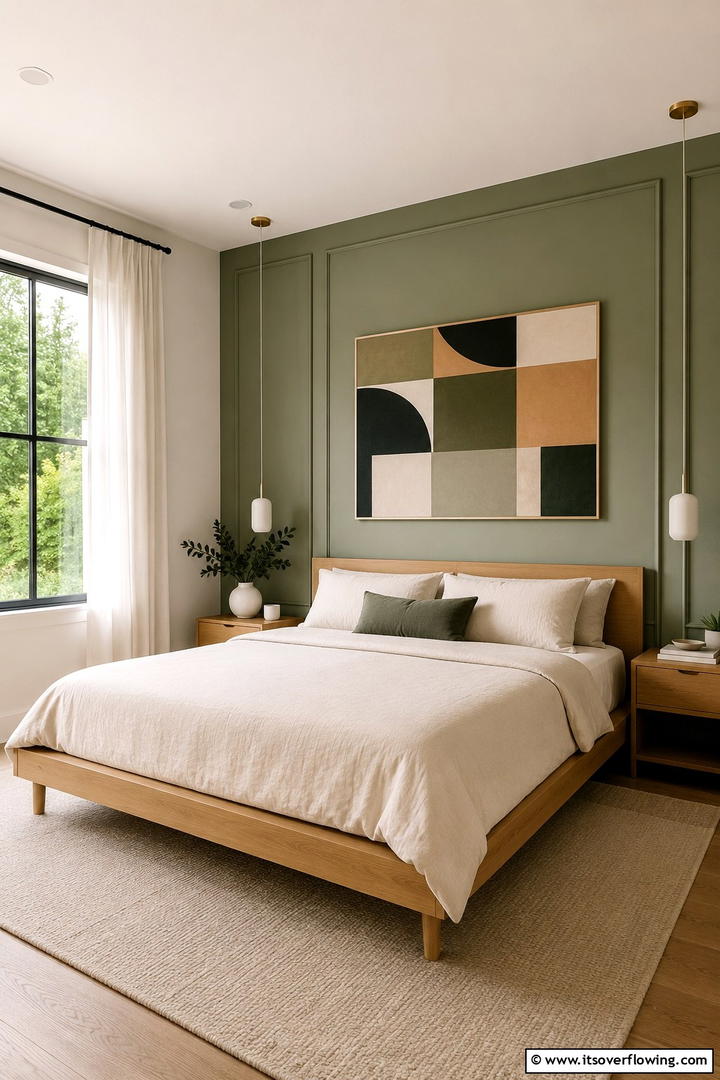 Sage Green Accent Wall - 30 Sage Green Bedroom Ideas for Serene Modern Spaces