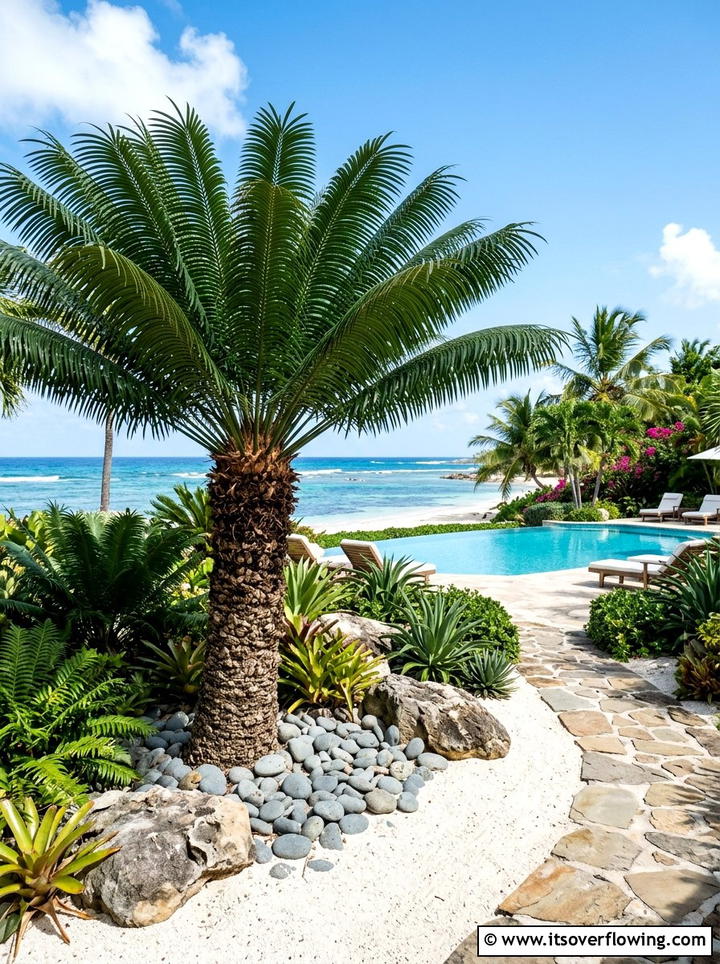 Sago Palm Coastal Garden - 25 creative garden ideas with sculptural plants