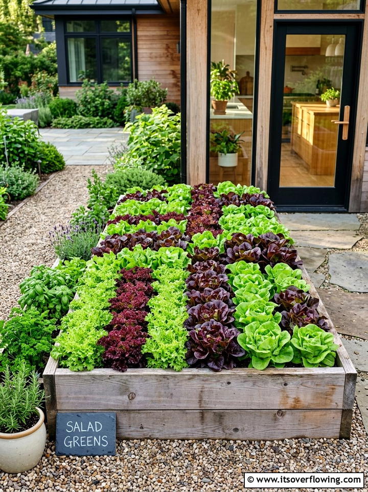 Salad greens garden bed - 25 garden design ideas with edible plants