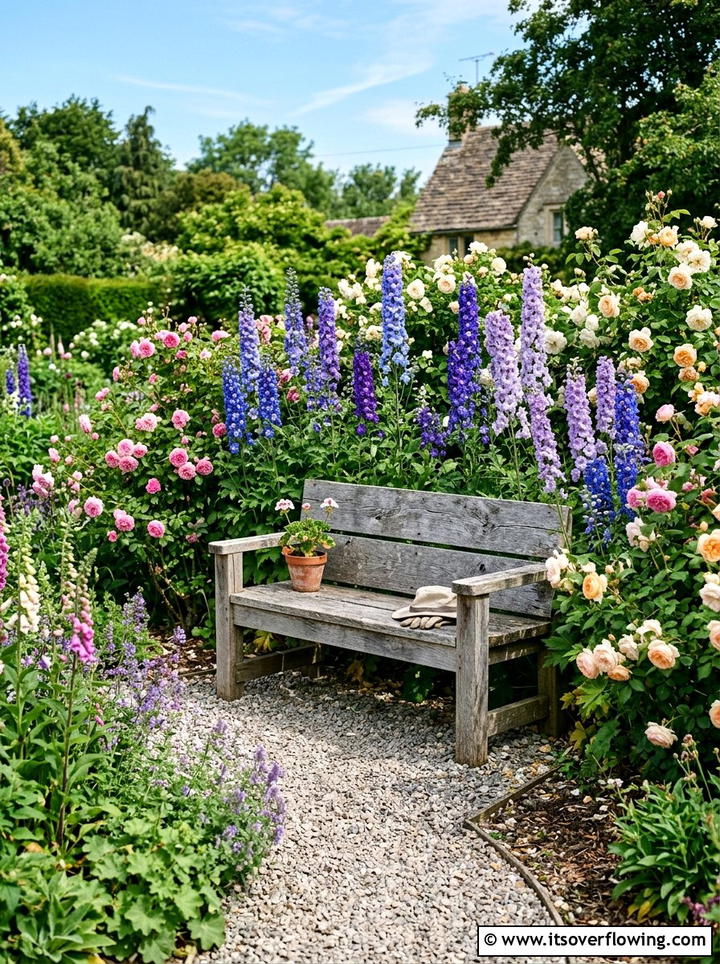 Salvaged Wood Garden Bench - 25 upcycled garden ideas with cottage style