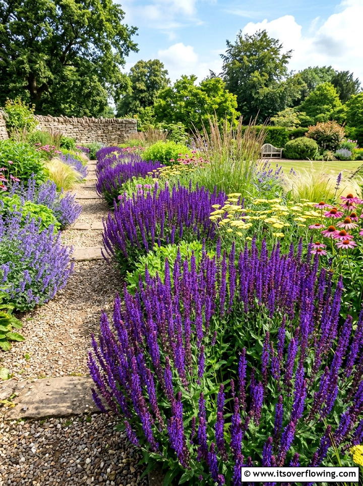 Salvia Perennial Border - 25 cheap garden ideas with cuttings