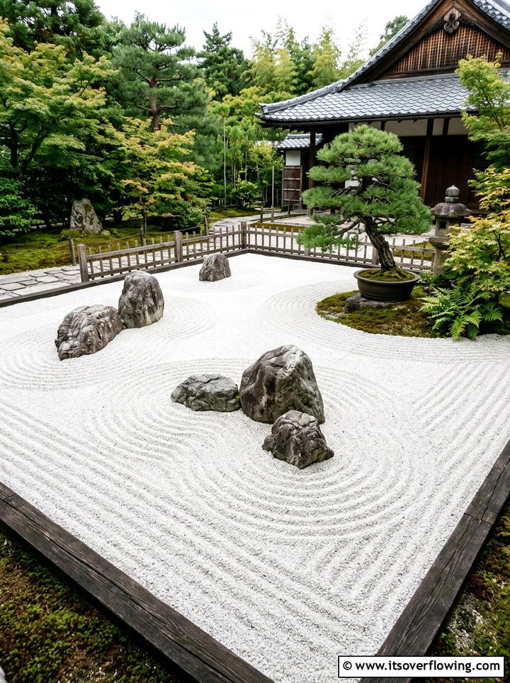 Sand Zen Garden - 25 cheap garden ideas with no grass landscaping