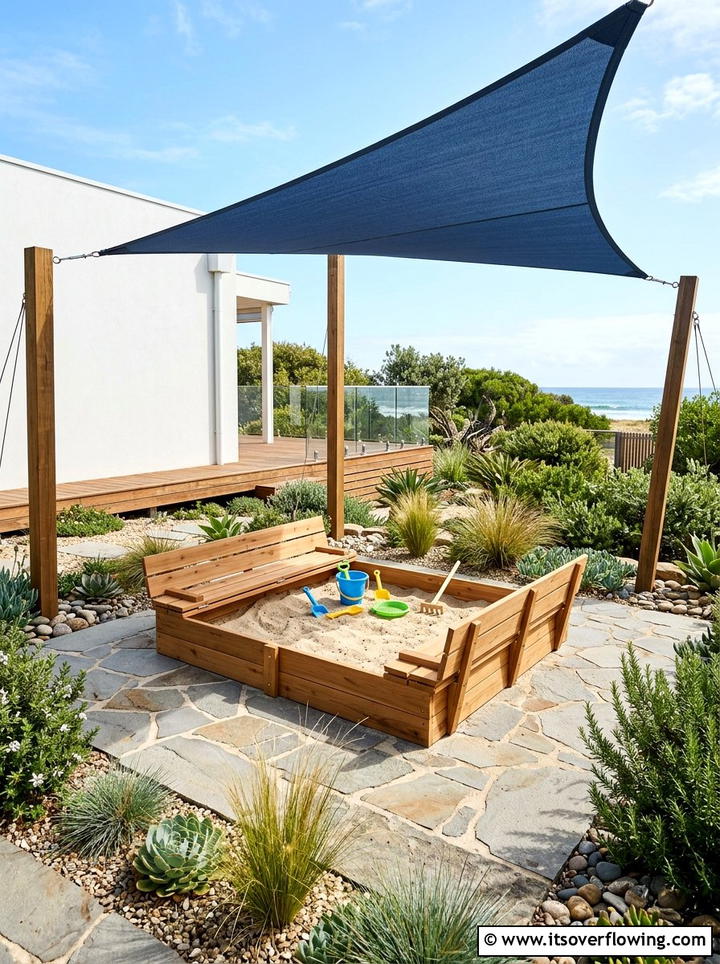 Sand pit with cover - 25 backyard ideas for kids