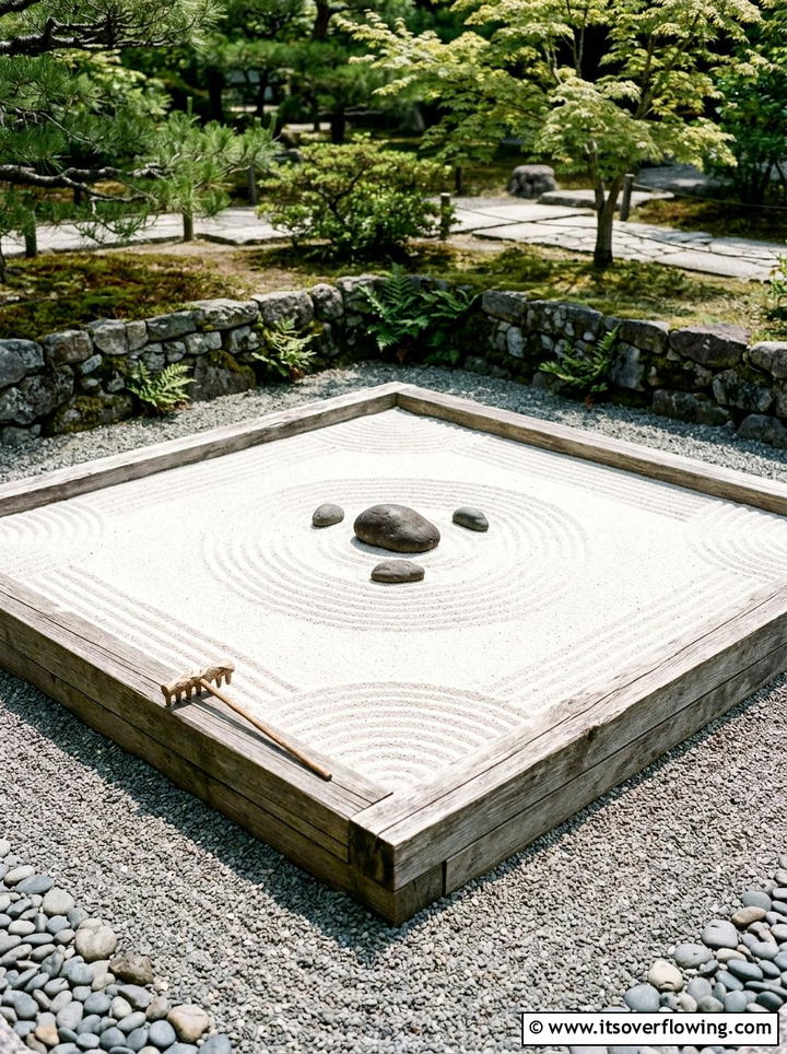 Sand raking area - 25 small garden ideas with zen style