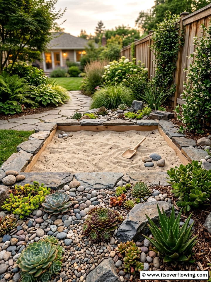 Sandbox With Rock Garden - 25 backyard ideas with sandbox