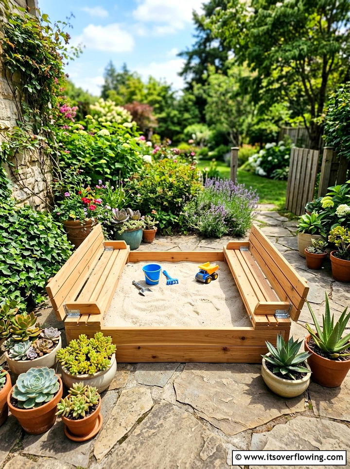 Sandbox with lid - 25 creative garden ideas with kids garden zone