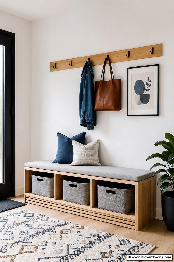 Scandinavian Design Bench - 30 Functional Mudroom Bench Ideas for Organized Entryways