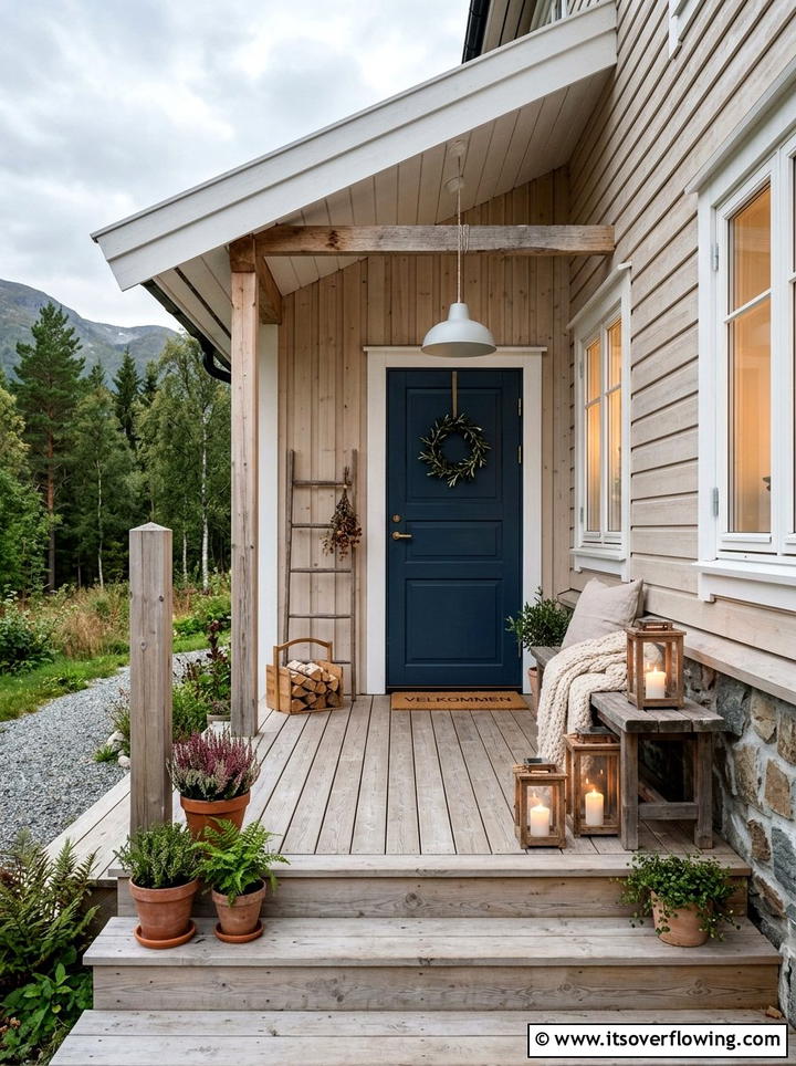 Scandinavian Front Porch - 25 front porch ideas with layered lighting