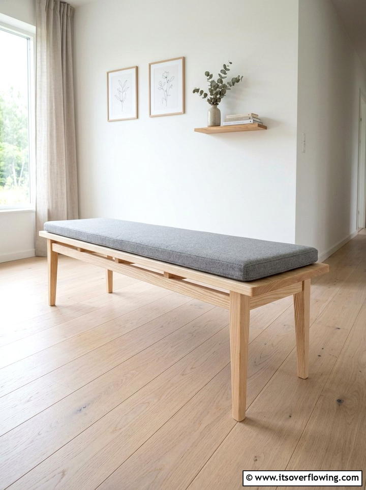 Scandinavian Light Wood Bench - 25 front porch ideas with bench seating