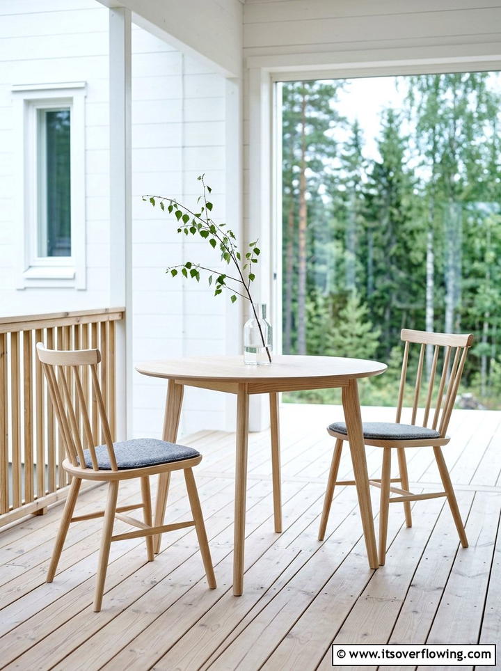 Scandinavian Porch Bistro Set - 25 front porch ideas with bistro set