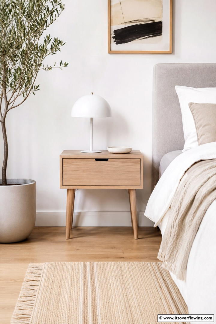 Scandinavian Simplicity Nightstand - 30 Nightstand Decor Ideas to Enhance Your Bedroom Style