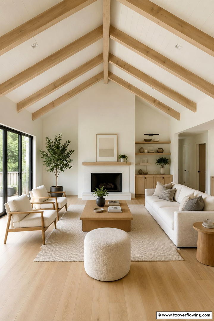 Scandinavian Simplicity and Light - 30 Vaulted Ceiling Ideas with Beams for Dramatic Room Designs